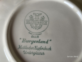 Villeroy en Boch Burgenland rood koffie kop en schotel (oud groen stempel)
