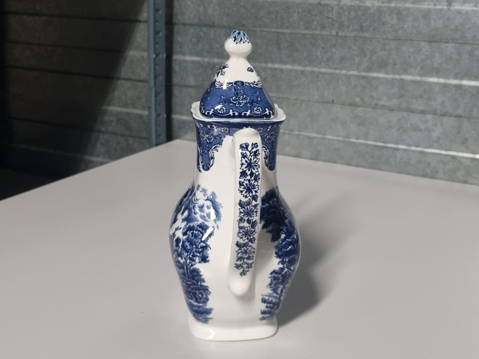 Engels blauw Grindley Country Inns koffiepot theepot 18 cm