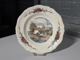 Frans Sarreguemines Obernai diep bord 25 cm (schuurtje)
