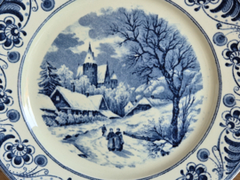 Wandbord Societe Ceramique Landschap nr. 2 blauw 21 cm