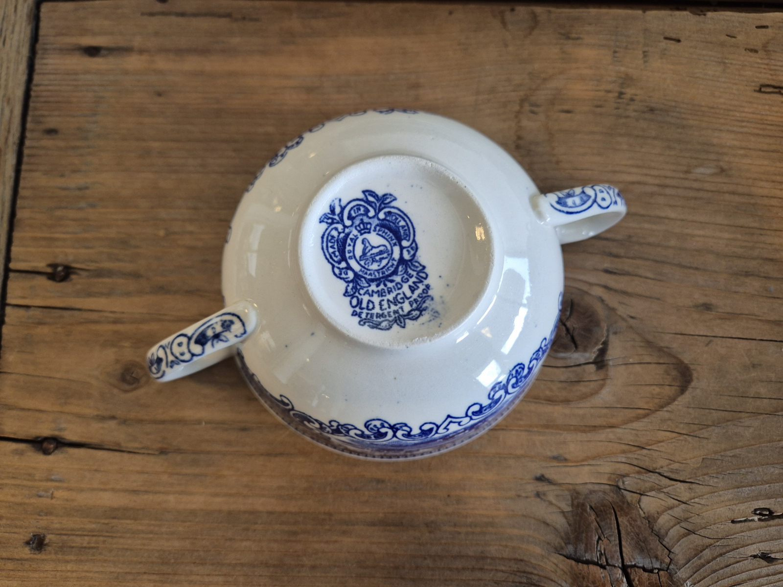 Regout Castillo Old England blauw Soepkom met schotel