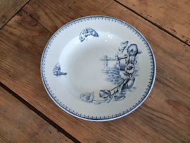 Petrus Regout Malaga blauw Diep Pasta Soep Bord 23,5 cm