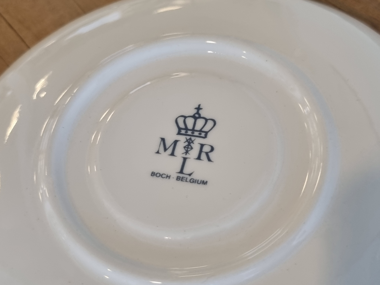 Boch Belgium MRL wit/blauw set 6x Espresso Kop en schotel