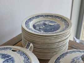 Boerenhoeve blauw Societe Ceramique Eetservies 18 persoons