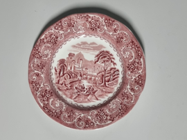 Engels rood decor River Scene Ontbijtbord  19,5 cm