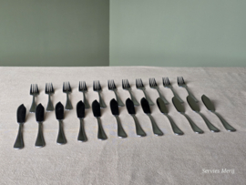 Visbestek set Inox parelrand 11 personen 23 delen