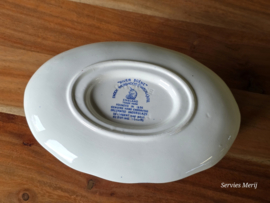 Engels blauw Enoch Wedgwood decor River Scene sauskom op vaste onderschotel