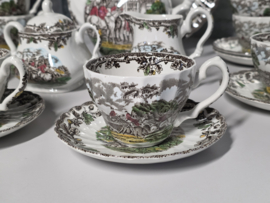 Engels bruin Jachtservies Myott's Country Life Koffieservies theeservies 8 personen