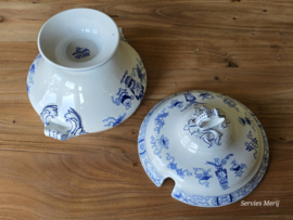 Potiche blauw Petrus Regout soepterrine