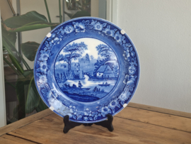 Wandbord Regout decor Wild Rose blauw 34,5 cm