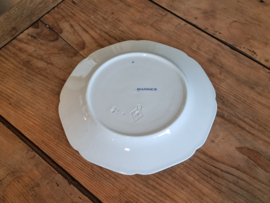Petrus Regout Marines lichtblauw plat dinerbord 23,5 cm (hoekig model, zonsondergang)