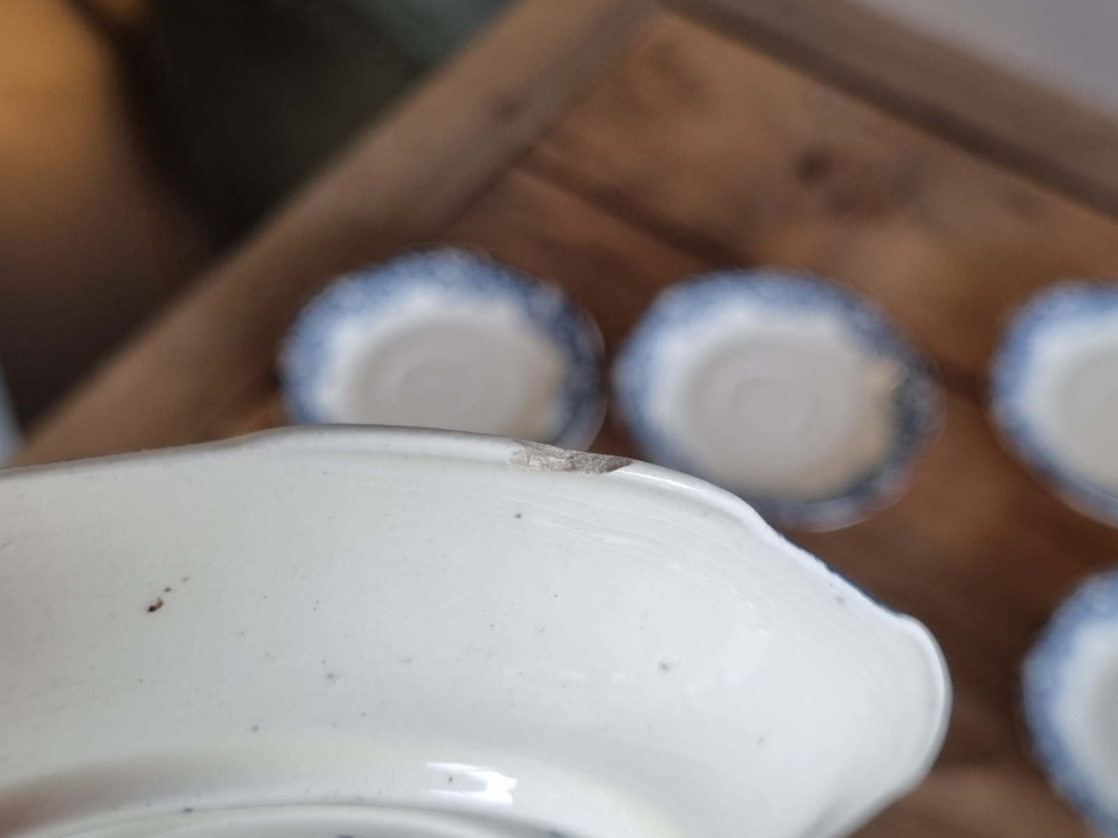 Boerenhoeve blauw Societe set 6x Espresso Kop en schotels