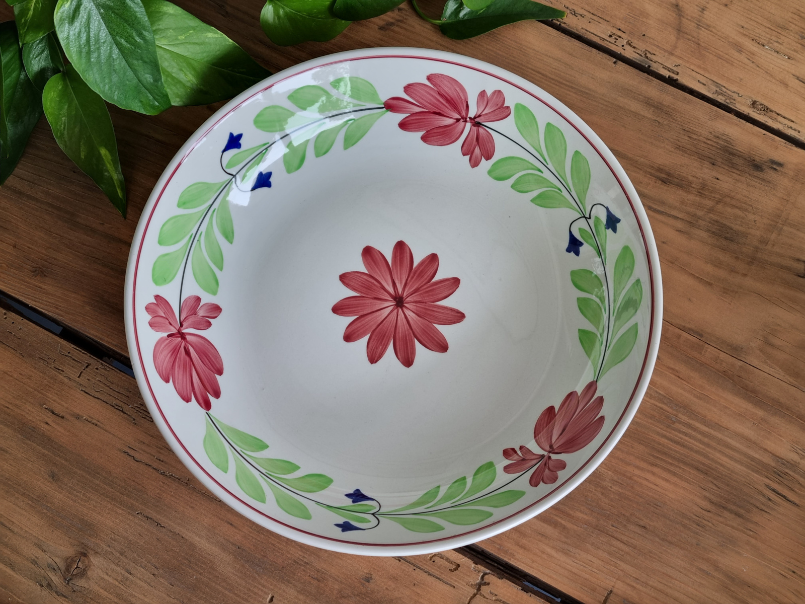 Verkocht = Boerenbont Rijstschaal 29 cm Societe Ceramique