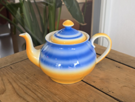 Mosa Maastricht theepot geel met blauw
