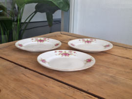 Societe Ceramique Boudewijn dubbel roosje set 3x Ontbijtbordje 19,5 cm