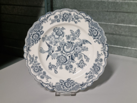 Engels blauw/grijs Crown Ducal Bristol plat dinerbord 25 cm