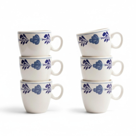 Royal Boch Belgium Boerenbont blauw Boerenblauw set 6x mok Pompei 0,23 ltr