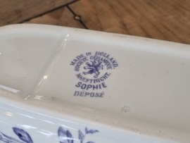Vintage Aardewerk Societe Ceramique Sophie paars Shampoo Bar Houder | Zeepbakje met deksel