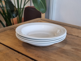 Regout wit set 4x diepe borden 24 cm (gladde rand)