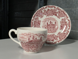 Engels rood Enoch Wedgwood Royal Homes Of Britain kop en schotel