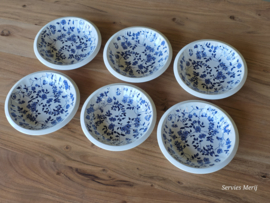 Engels blauw Enoch Wedgwood Noisettte set 6x diep bordje of schaaltje 20 cm