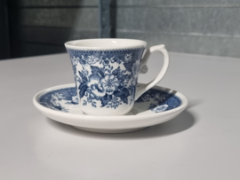 Villeroy en Boch Balmoral petrol set 8x Espresso Kop en Schotel