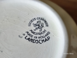 Landschap zwart Societe Ceramique hoge ronde schaal 15 cm