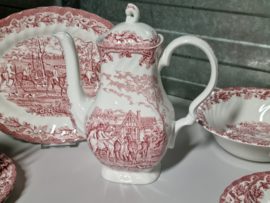 Engels rood Jachtservies Myott's Country Life Ontbijtservies 6 personen