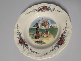 Frans Sarreguemines Obernai diep bord 23 cm (kerk)