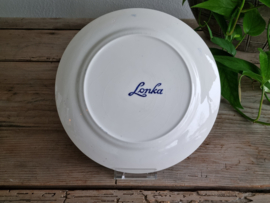 Petrus Regout blauw LONKA set 3x Plat Dinerbord Ø 23,5 cm