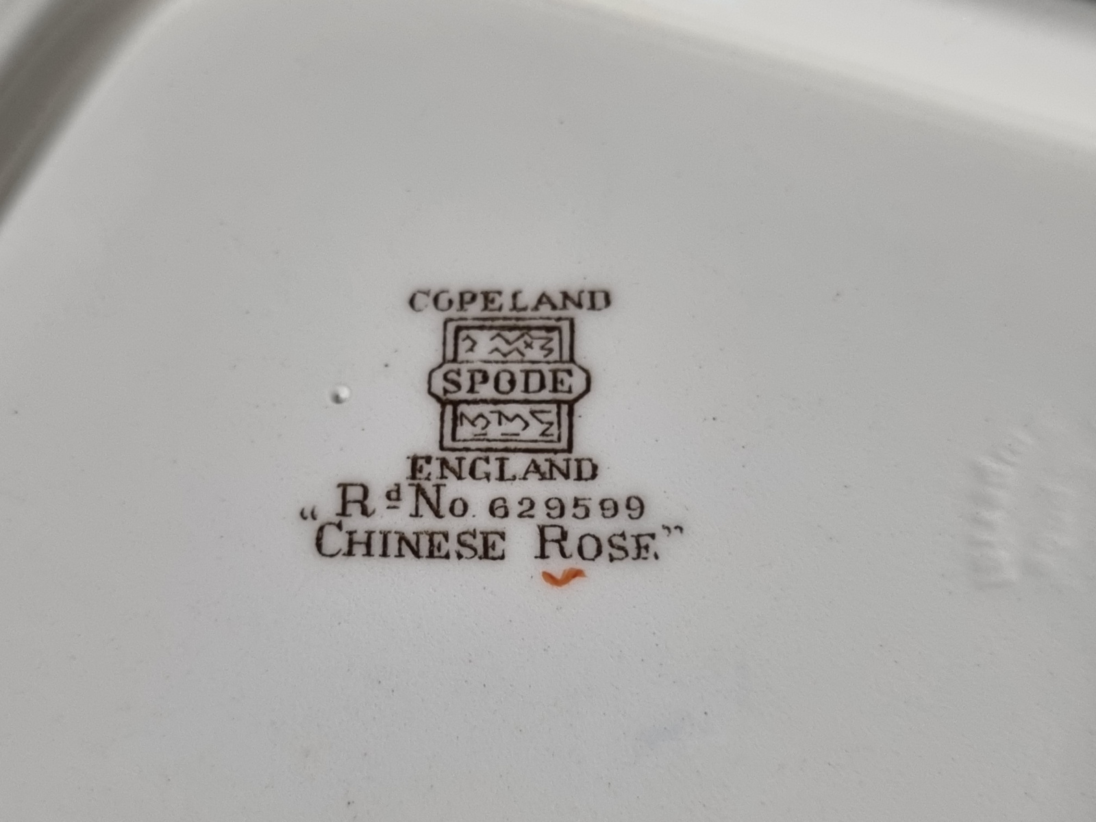 Engels Spode Copeland Chinese Rose gebakstel 6 personen
