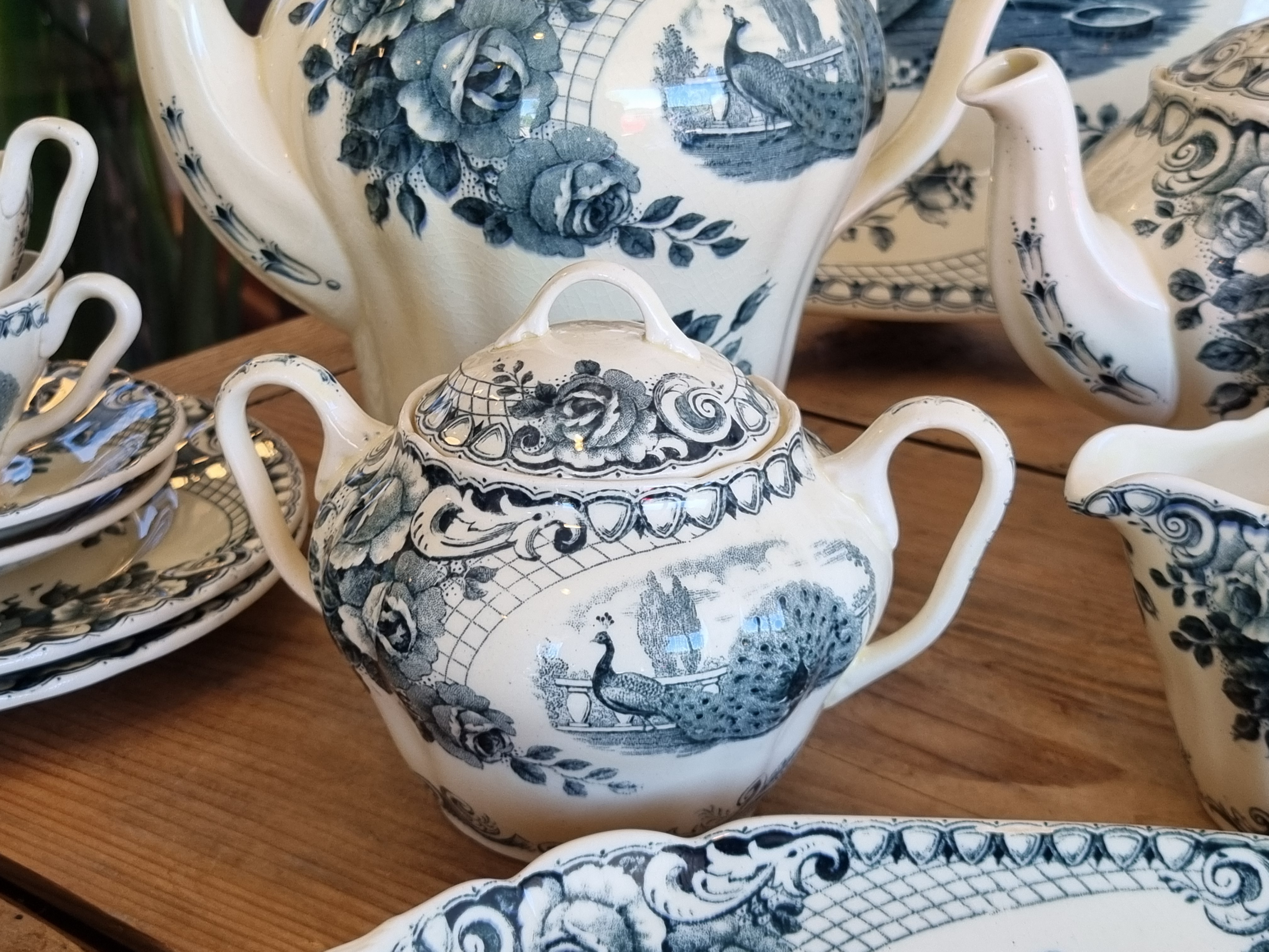 Peacock groen Societe Ceramique Ontbijtservies 10-personen