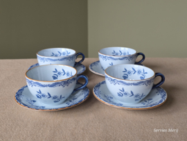 Rorstrand Ostindia East Indies set 4x Thee Kop en schotel 8 cm (Aardewerk)