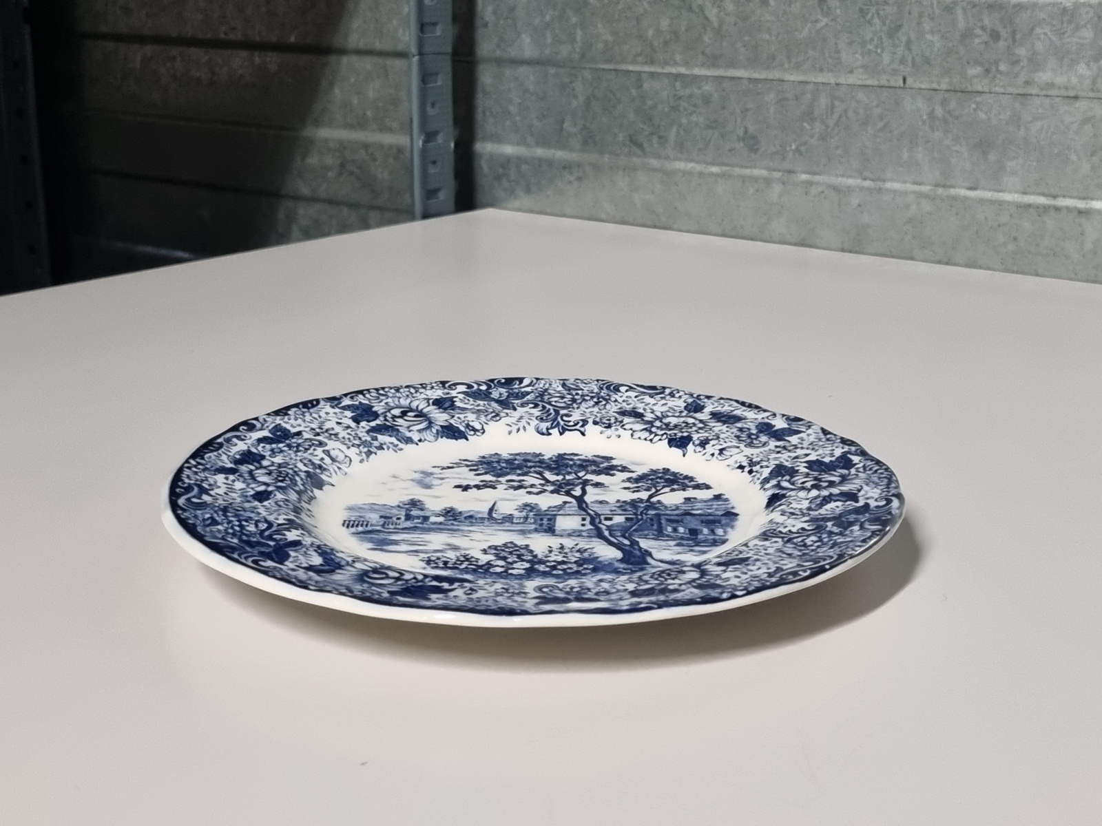 Engels blauw Staffordshire (niet gemerkt) Ontbijtbordje 20 cm