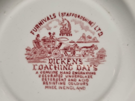 Engels rood Dickens Coaching Days Gebaksbordje 15 cm