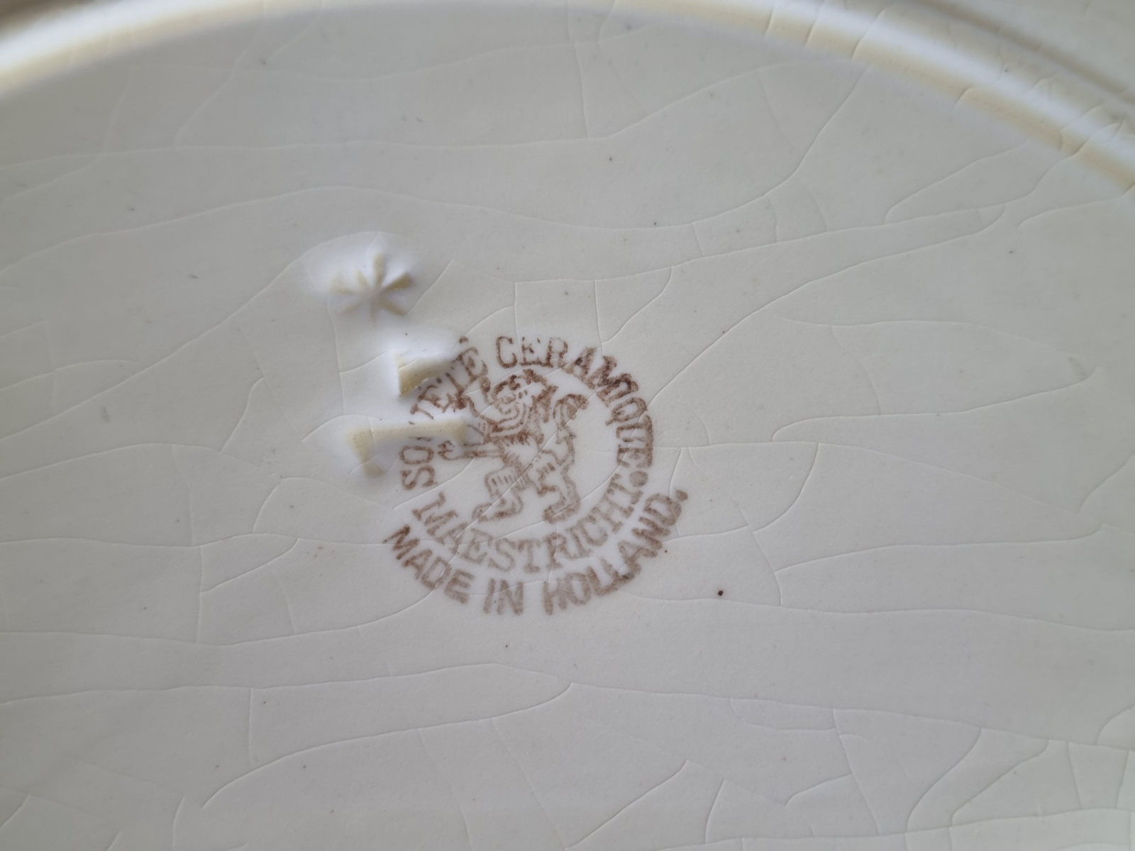 Oud Boerenbont Socete Ceramique Vakkenbord 28 cm