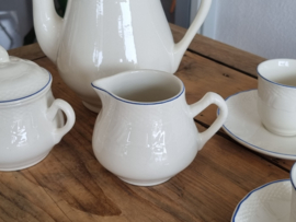 Boch Belgium MRL wit/blauw Espresso servies 6-pers.