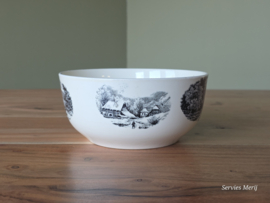 Landschap zwart Societe Ceramique hoge ronde schaal 17 cm