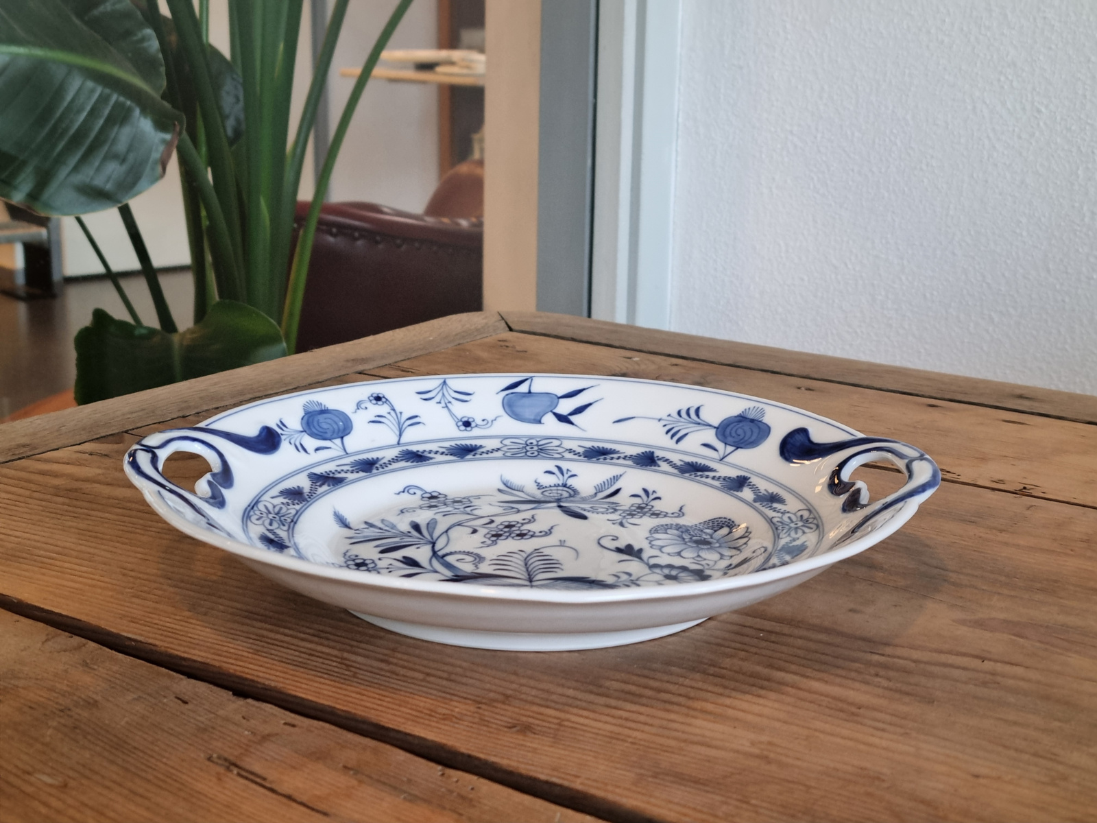 Zwiebelmuster Huttensteinach Serveerschaal met oortjes 25,5 cm