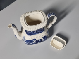 Engels Copeland Spode's Tower blauw Koffiepot groot model