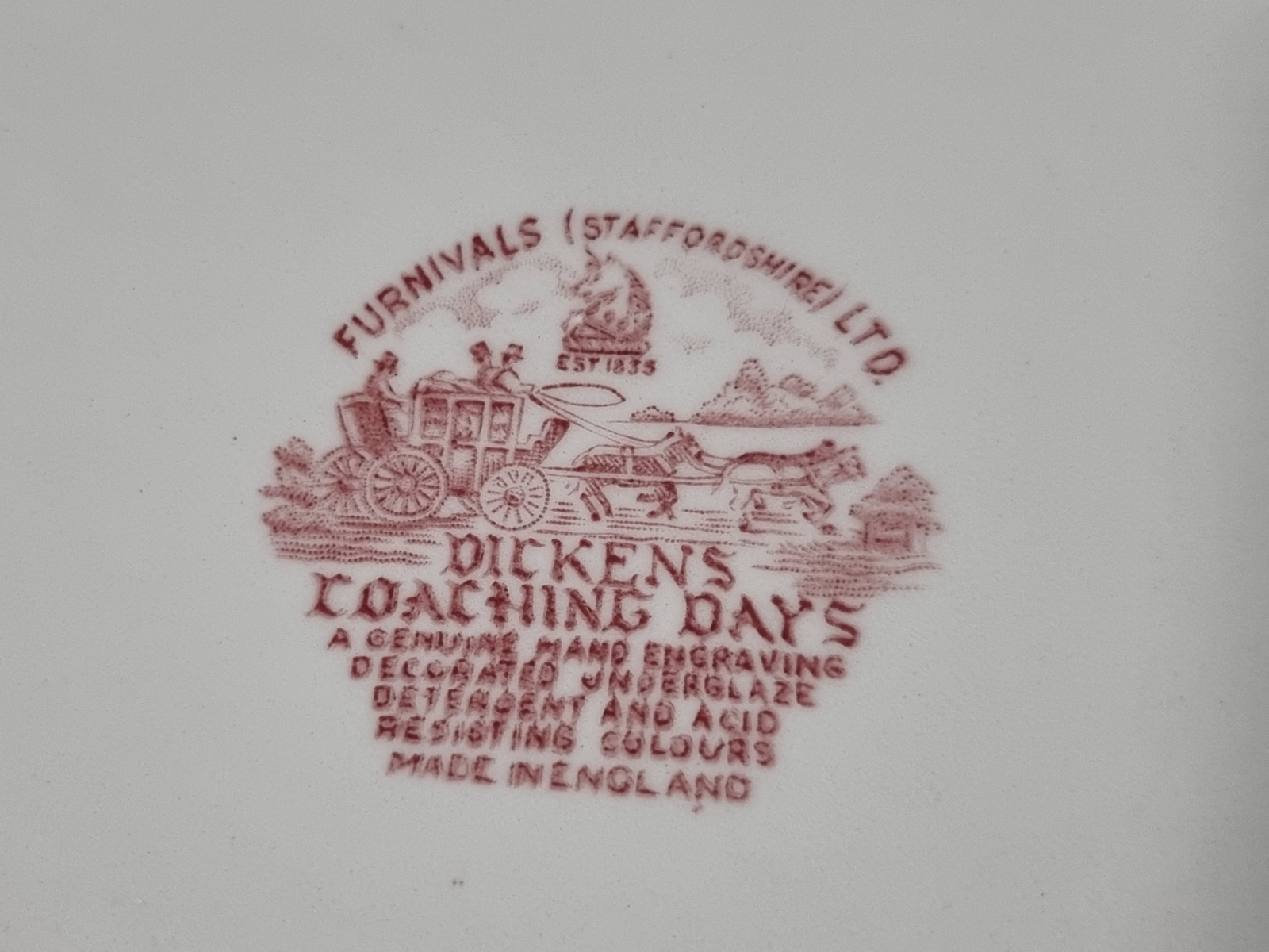 Engels rood Dickens Coaching Days Serveerbord 28 cm