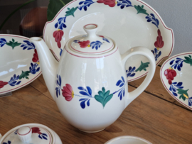 Oud Boerenbont Regout Royal Sphinx koffieservies 6 personen