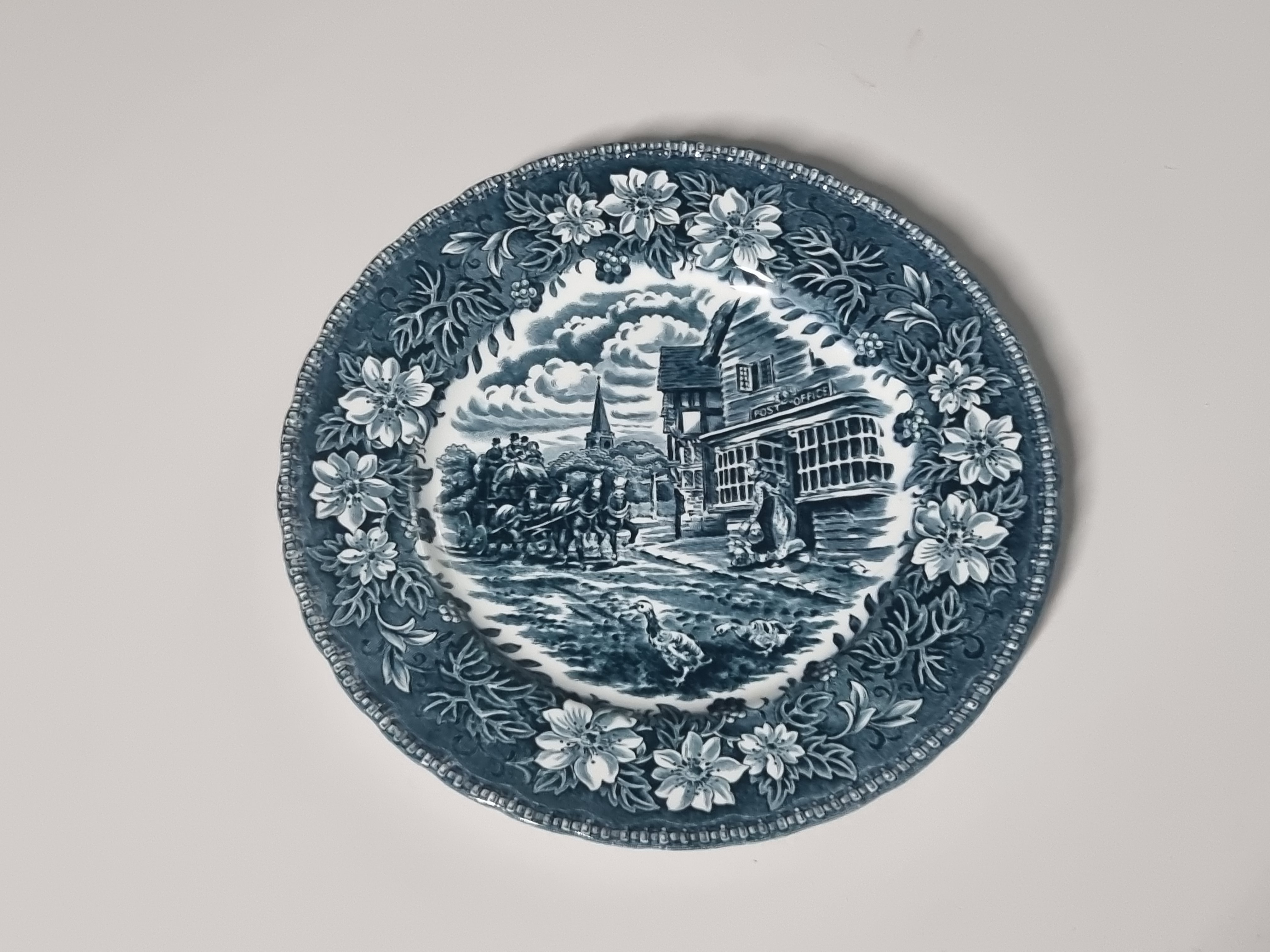 Engels groen/petrol Royal Tudor Ware Coaching Taverns ontbijtbord 20 cm