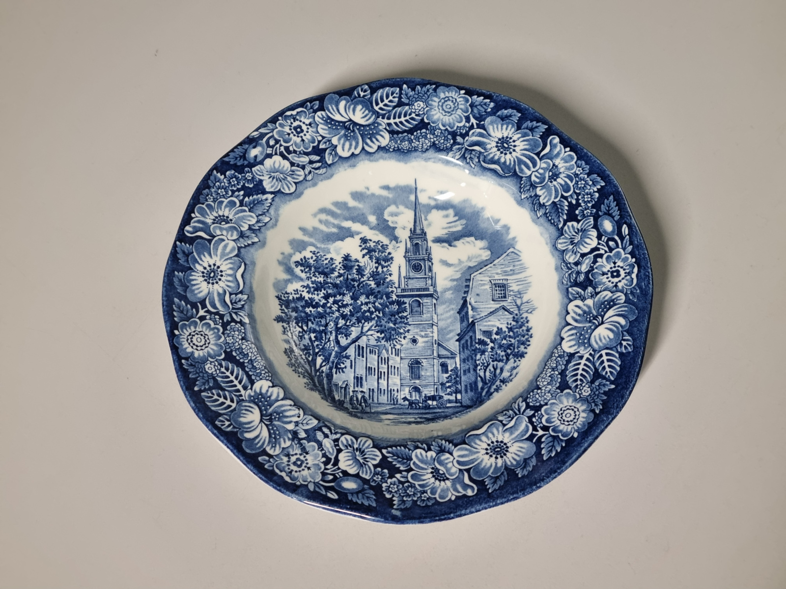 Engels blauw Liberty Blue diep pasta curry bord 22 cm