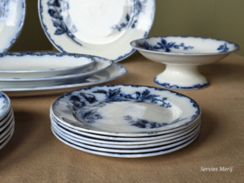 Societe Ceramique Etruria vloeiblauw compleet Eetservies 6-pers.