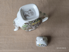 Engels bruin ingekleurd Jachtservies Myott's Country Life koffiepot theepot