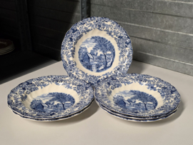 Engels blauw Johnson Bros Mill Stream set 18 borden, 6 persoons