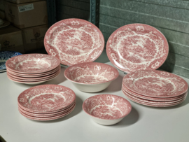 Engels rood Ironstone EIT Ltd England serviesset 6 personen (brug)
