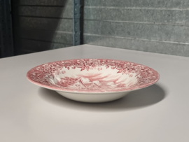 Engels rood 17th Century England Royal Tudor Ware Staffordshire Diep Pasta Curry Bord 22,5 cm