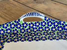 Societe Ceramique Schrijfnamendecor dienblad van aardewerk 39,5 cm